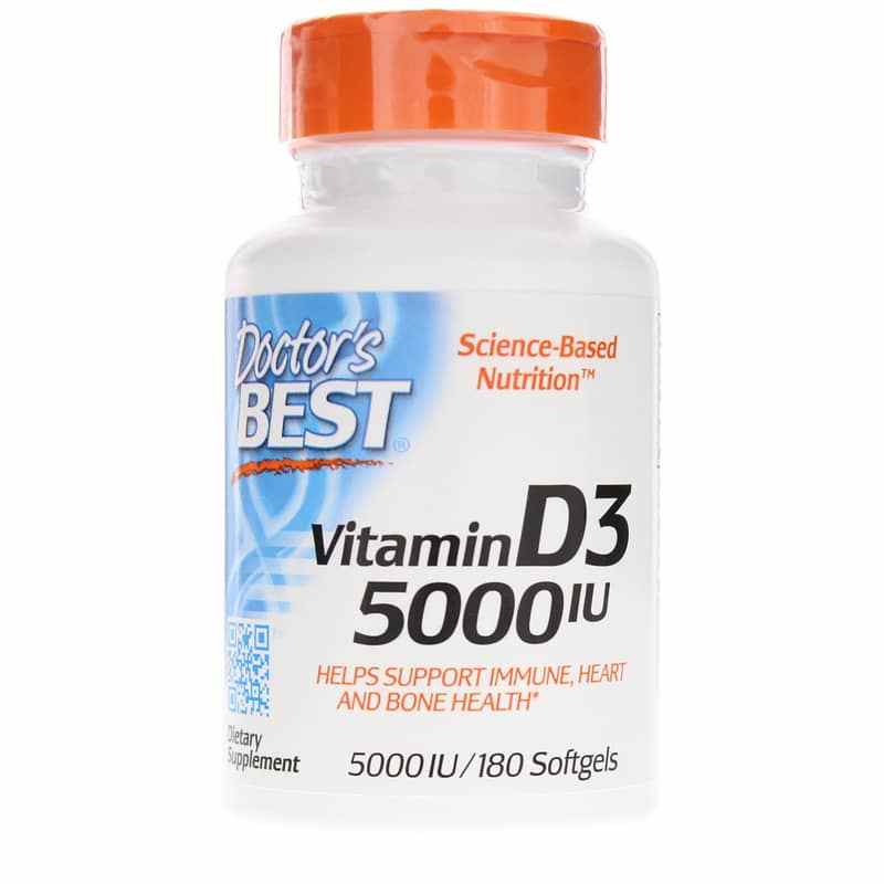 Vitamin D3 5000 IU Doctors Best   Vitamin D3 5000 Iu DRB 180 Softgels,main,1 